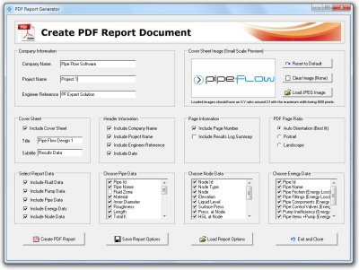 Create Pipe System PDF Report Document
