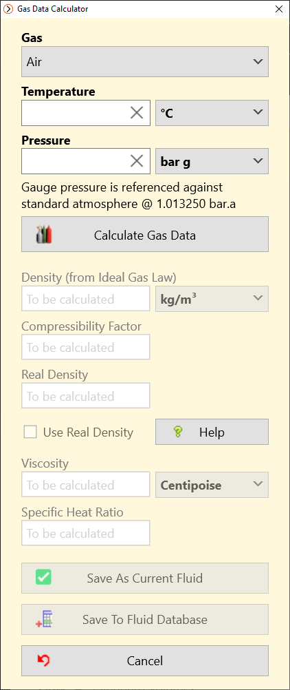 Pipe Flow Wizard Gas Calculator (Windows)
